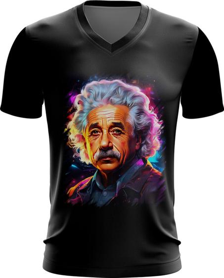 Imagem de Camiseta Gola V Albert Einstein Físico Brilhante Gênio 3