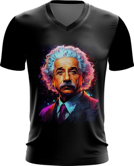 Imagem de Camiseta Gola V Albert Einstein Físico Brilhante Gênio 4