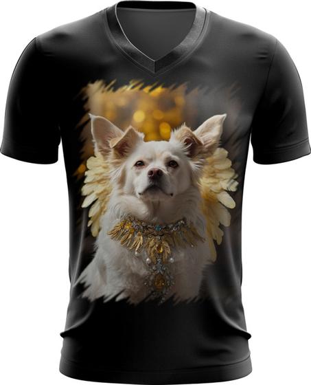 Imagem de Camiseta Gola V Anjo Canino Cão Angelical 1
