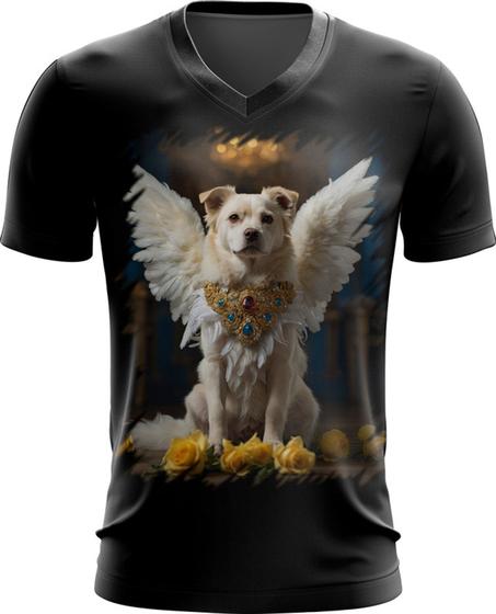 Imagem de Camiseta Gola V Anjo Canino Cão Angelical 2