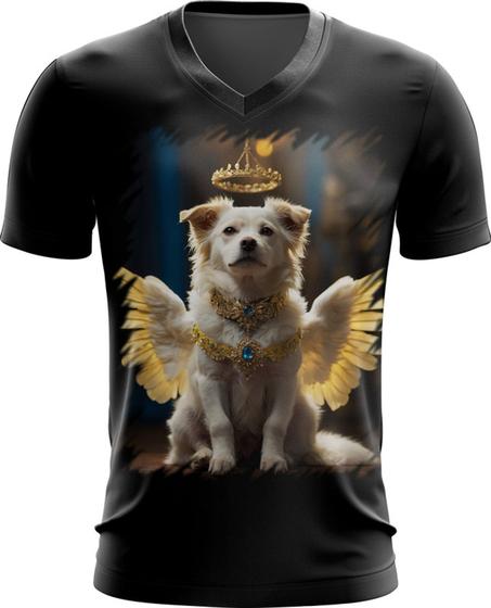 Imagem de Camiseta Gola V Anjo Canino Cão Angelical 9