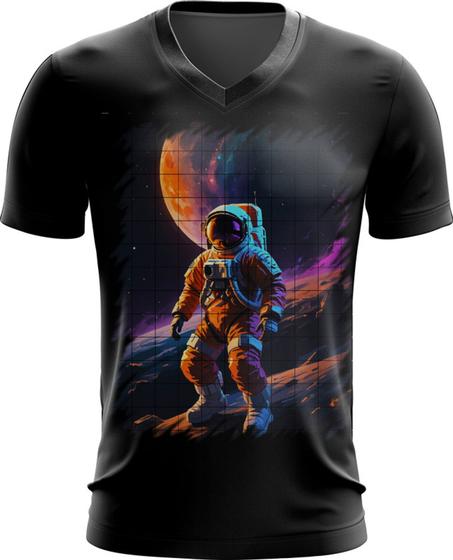 Imagem de Camiseta Gola V Astronauta Dance Vaporwave 10