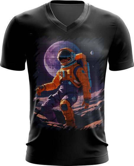 Imagem de Camiseta Gola V Astronauta Dance Vaporwave 6