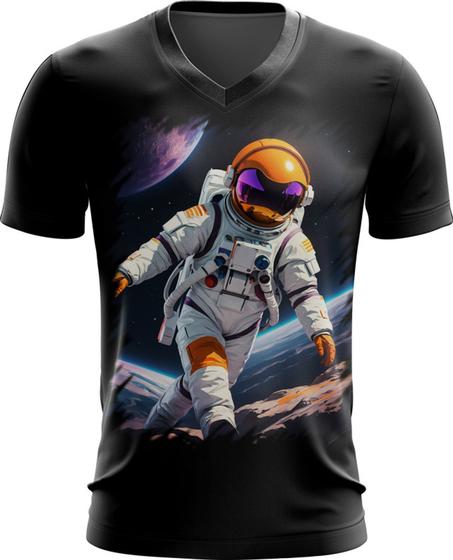 Imagem de Camiseta Gola V Astronauta Dance Vaporwave 9