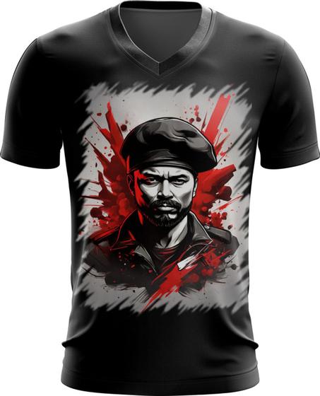 Imagem de Camiseta Gola V Boina Comunista Vermelha 2