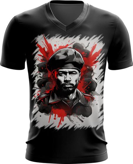 Imagem de Camiseta Gola V Boina Comunista Vermelha 4