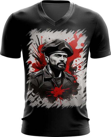 Imagem de Camiseta Gola V Boina Comunista Vermelha 5