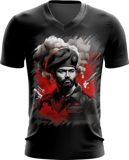 Imagem de Camiseta Gola V Boina Comunista Vermelha 9
