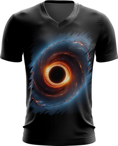 Imagem de Camiseta Gola V Buraco Negro Gravidade Espaço 18