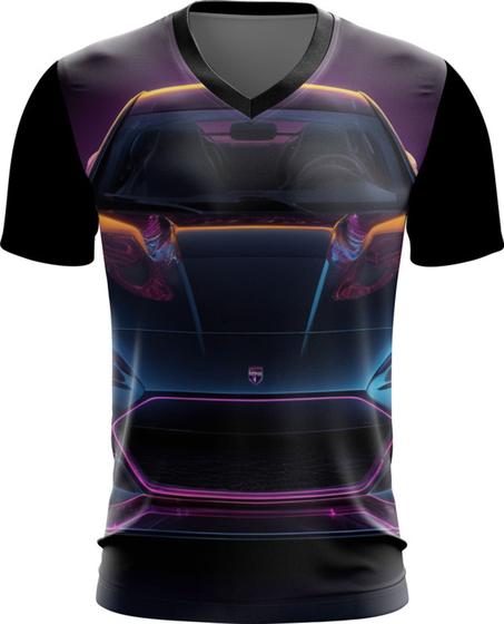 Imagem de Camiseta Gola V Carro Neon Dark Silhuette Sportive 4