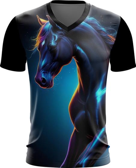 Imagem de Camiseta Gola V Cavalo Dark Silhueta Fantasmagórica 1