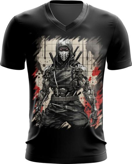 Imagem de Camiseta Gola V Ciborgue Ninja Robô Espreita 1