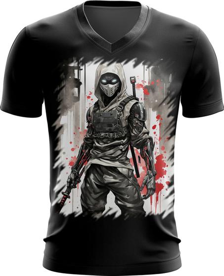 Imagem de Camiseta Gola V Ciborgue Ninja Robô Espreita 11