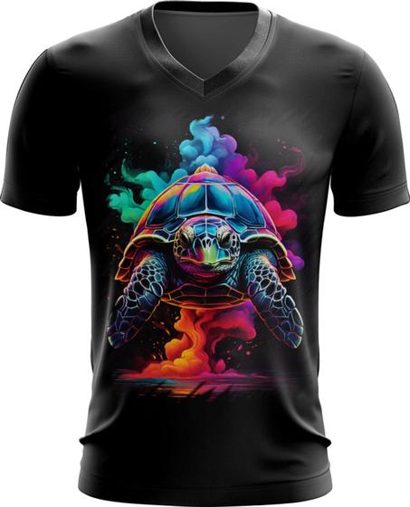 Imagem de Camiseta Gola V de Tartaruga Marinha Neon Style 2