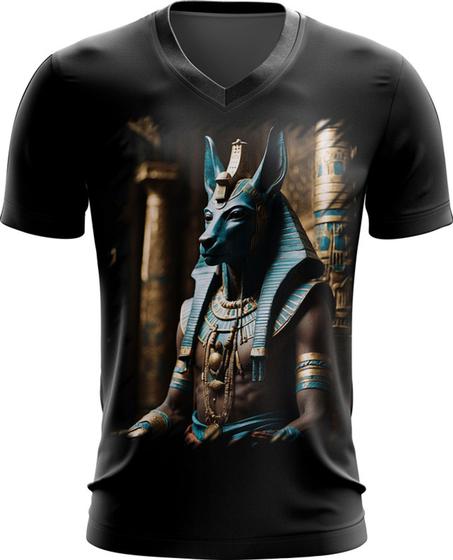 Imagem de Camiseta Gola V Deus Egípcio Anubis Mortos 6