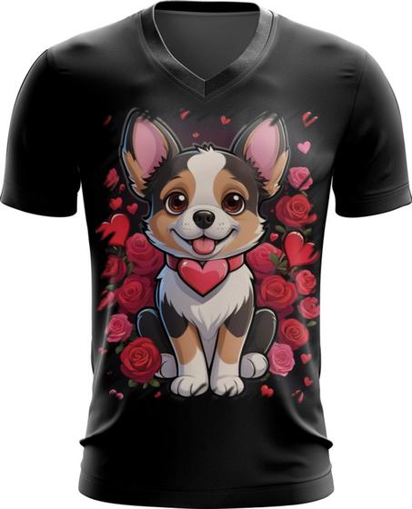 Imagem de Camiseta Gola V Dia dos Namorados Cachorrinho 17