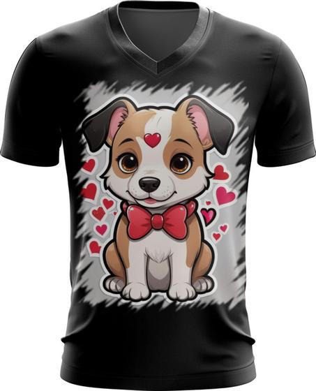 Imagem de Camiseta Gola V Dia dos Namorados Cachorrinho 20