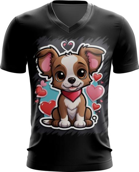 Imagem de Camiseta Gola V Dia dos Namorados Cachorrinho 21