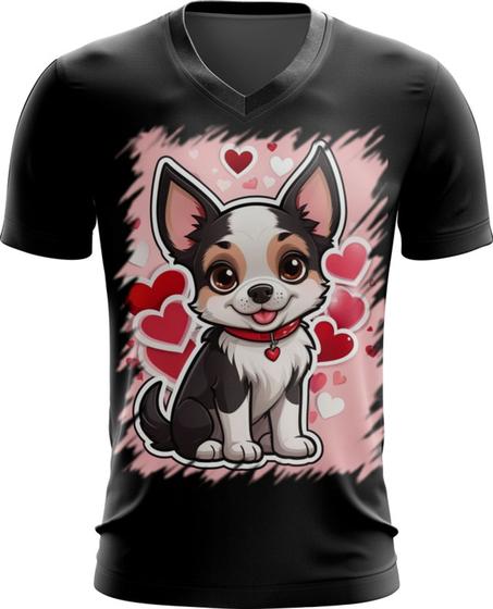 Imagem de Camiseta Gola V Dia dos Namorados Cachorrinho 26