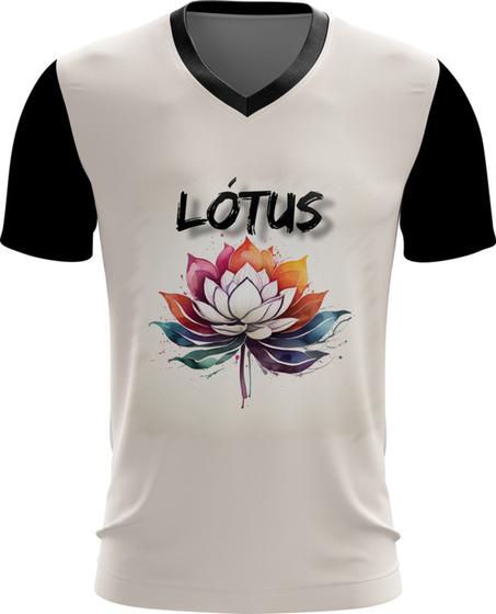 Imagem de Camiseta Gola V Flor de Lótus Budismo Buda Religião 1