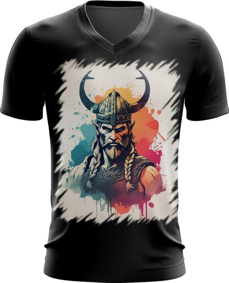 Imagem de Camiseta Gola V Guerreiro Viking Nórdico Tribo 2