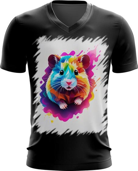 Imagem de Camiseta Gola V Hamster Neon Pet Estimação 13