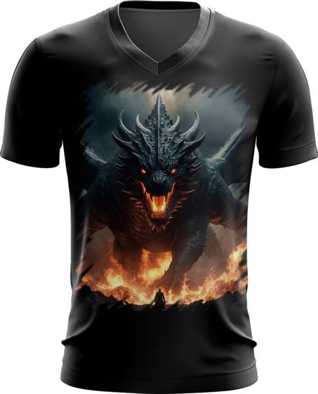 Imagem de Camiseta Gola V Leviathan Infernal Fogo 4