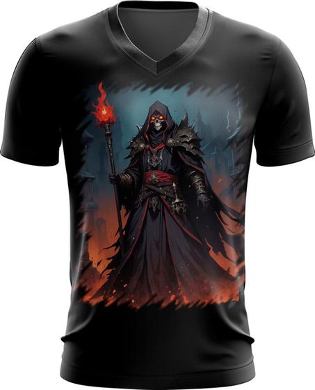 Imagem de Camiseta Gola V Lich Ancião Desenhado Magia 5