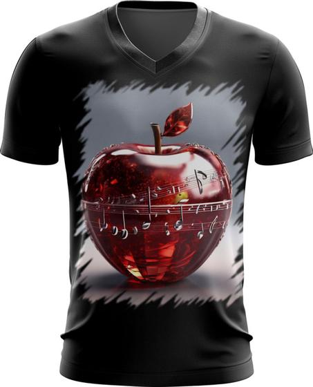 Imagem de Camiseta Gola V Maçã Musical de Cristal 12