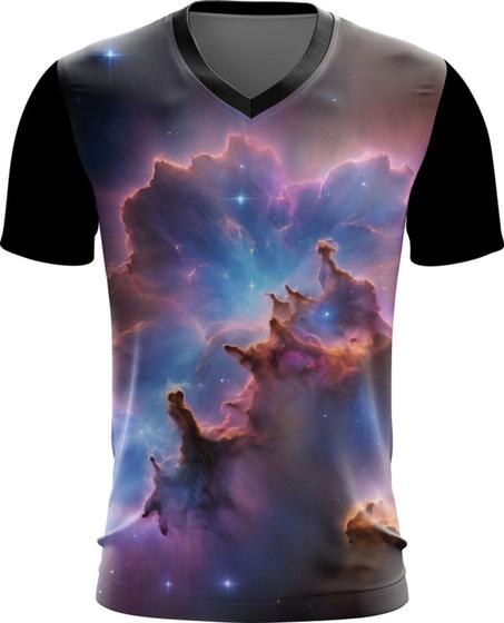 Camiseta Gola V Nebulosa Supernova Estrelas Espaço 1 Menor preço em Camiseta Gola V Nebulosa Supernova Estrelas Espaço 1