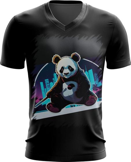 Imagem de Camiseta Gola V Panda Com Roupa Estilosa 2