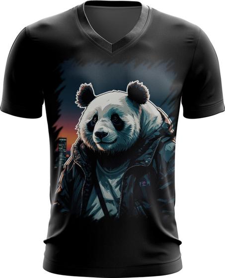 Imagem de Camiseta Gola V Panda Com Roupa Estilosa 8