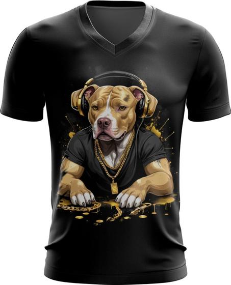 Imagem de Camiseta Gola V Pitbull com Headphones 10