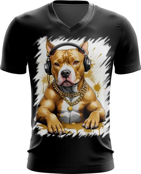 Imagem de Camiseta Gola V Pitbull com Headphones 4