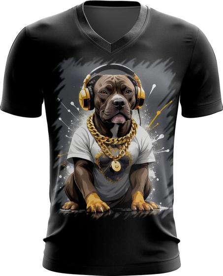 Imagem de Camiseta Gola V Pitbull com Headphones 8