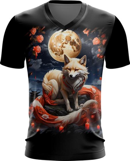 Imagem de Camiseta Gola V Raposa Japonesa Kitsune Lenda 3