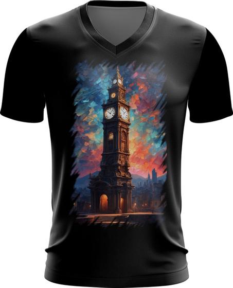 Imagem de Camiseta Gola V Torre do Relógio Van Gogh 3