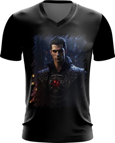 Imagem de Camiseta Gola V Vampiro Noturno Sangue Morcego Lenda 2