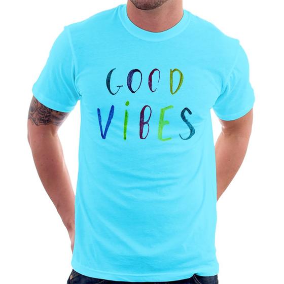 Imagem de Camiseta Good Vibes Cores - Foca na Moda