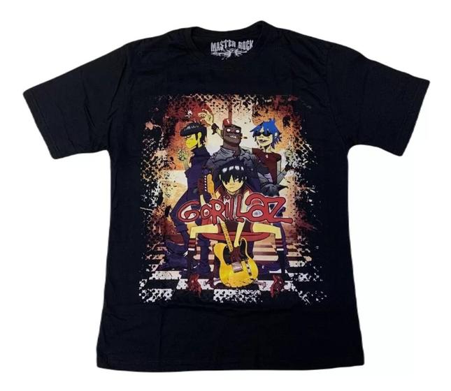 Imagem de Camiseta Gorillaz Blusa Adulto Unissex Banda Mr326 BM