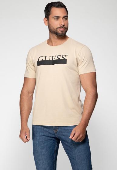 Imagem de Camiseta Guess Silk Emborrachado Bege