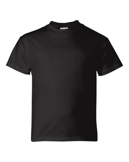 Imagem de Camiseta Hanes Essentials de manga curta para meninos preta, pacote com 6