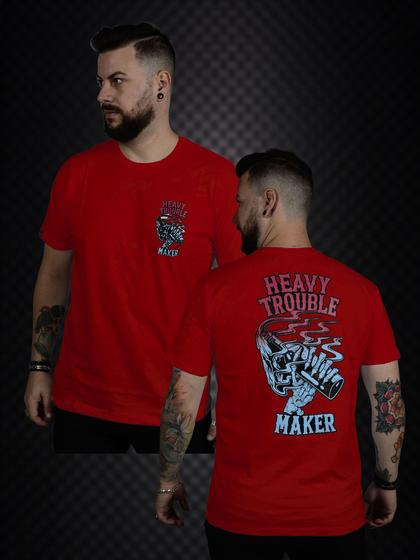 Imagem de Camiseta Heavy Logo Trouble Vermelha