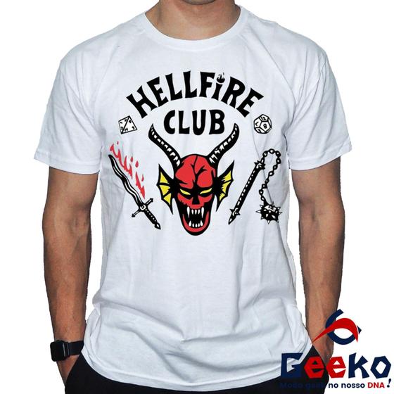 Imagem de Camiseta Hellfire Club 100% Algodão Stranger Things Geeko