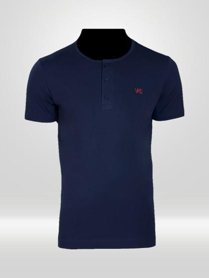 Imagem de Camiseta Henley Masculina Azul Marinho