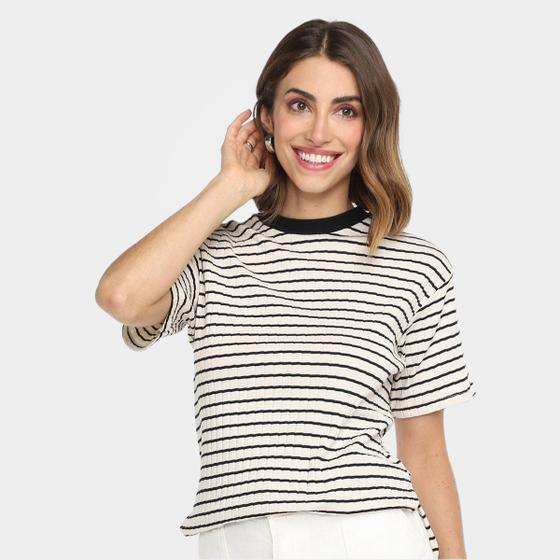 Imagem de Camiseta Hering Listrada Feminina