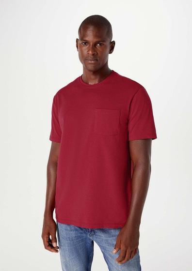 Imagem de Camiseta Hering Masculina Super Cotton Com Bolso - Vermelho