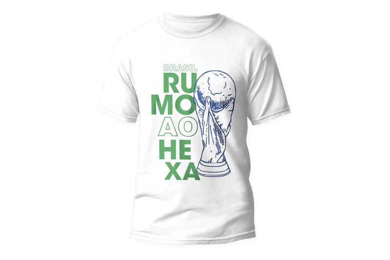 Imagem de Camiseta hexa trofeu brasil branca