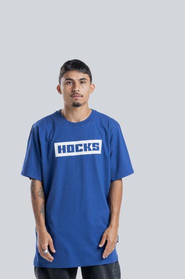 Imagem de Camiseta Hocks Box Logo Letter Azul Marinho