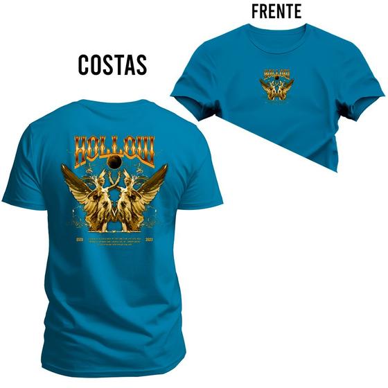 Imagem de Camiseta Hollow Estampada Algodão Confortável 30.1 Penteada